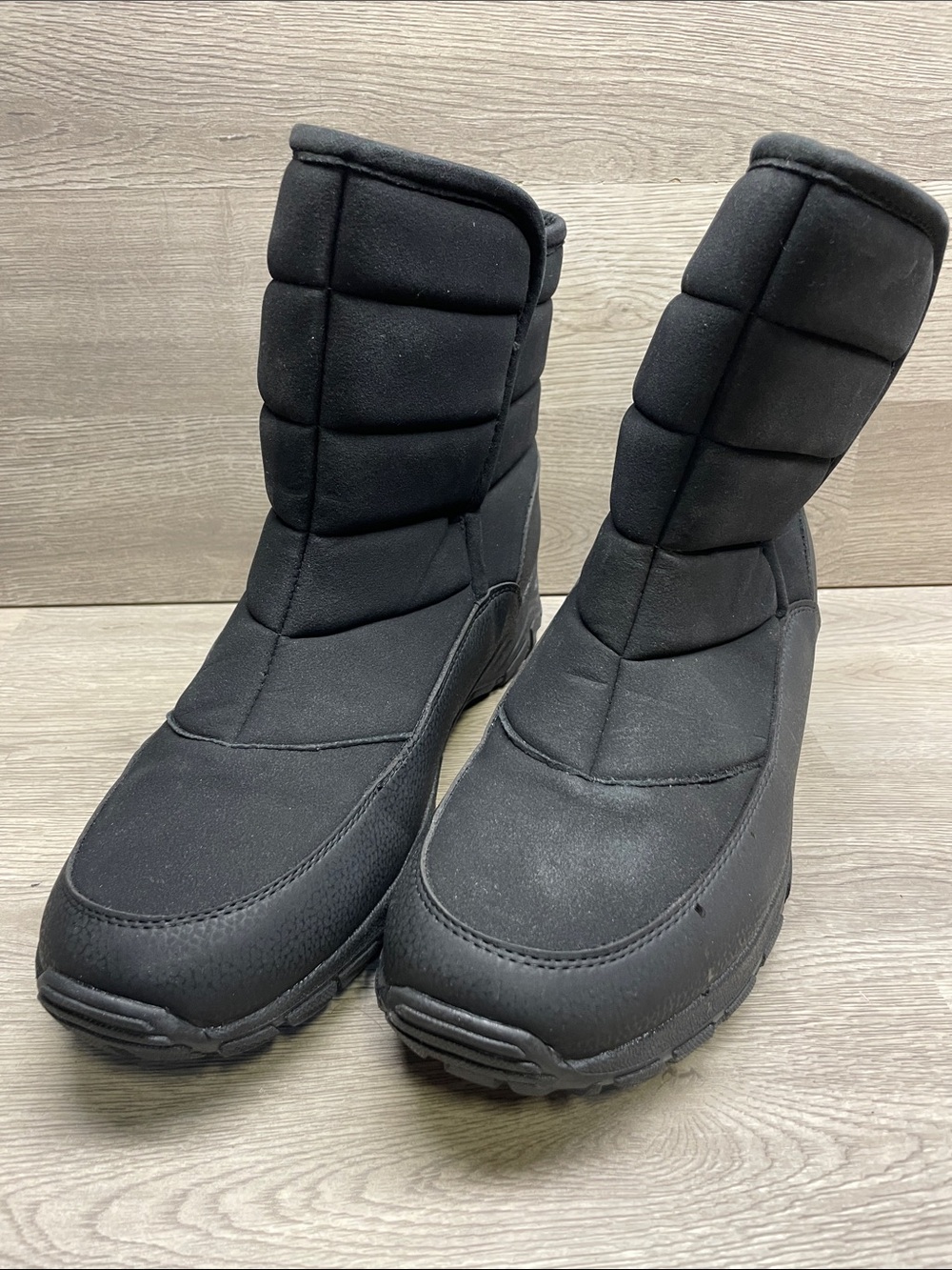Lands' End Women's Black Quilted Mid-Calf Winter Boots #1552
